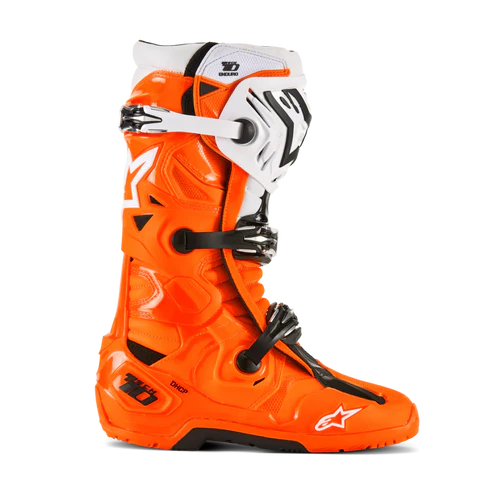 ALPINESTARS TECH 10 ENDURO BOOTS ORANGE BLACK WHITE