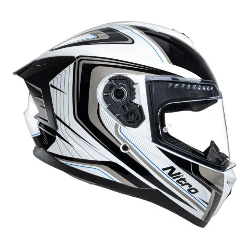 NITRO N700 CONTOUR HELMET BLACK WHITE CHROME