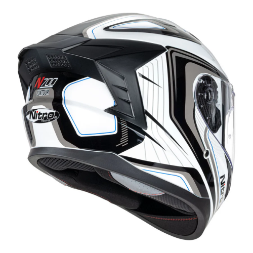 NITRO N700 CONTOUR HELMET BLACK WHITE CHROME
