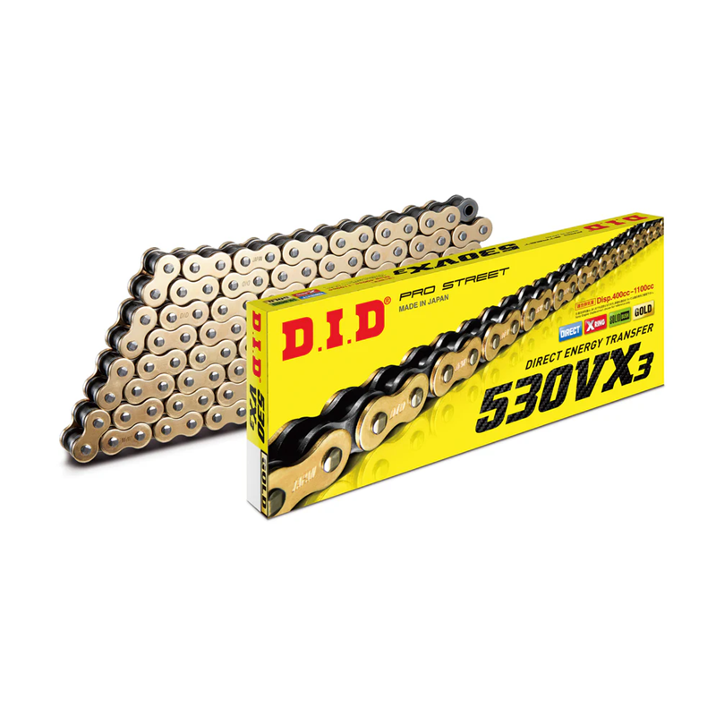 DID 530-120 VX3 X-RING GOLD/STEEL CHAIN
